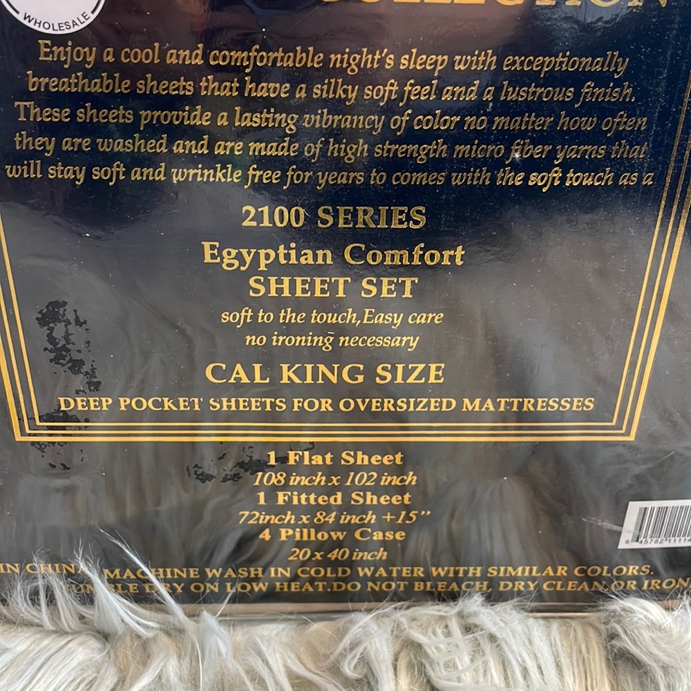 Cal king brand new bed sheet set, deep pocket,4PCS Egyptian comfort ,beige color - Picture 2 of 3